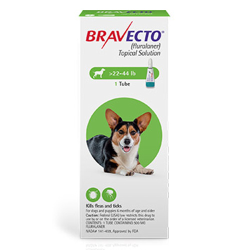 Bravecto Topical For Medium Dogs (22 - 44 Lbs) Green 2 Doses Bravecto Topical For Medium Dogs (22 - 44 Lbs) Green 2 Doses