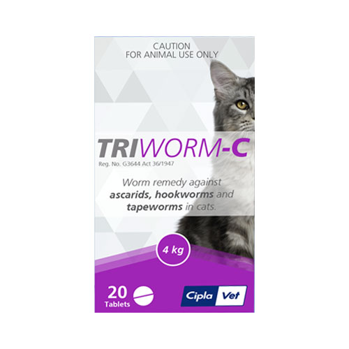Triworm-C Dewormer For Cats 8 Tablets