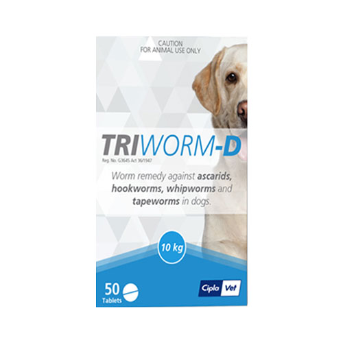 Triworm-D Dewormer For Dogs 4 Tablets