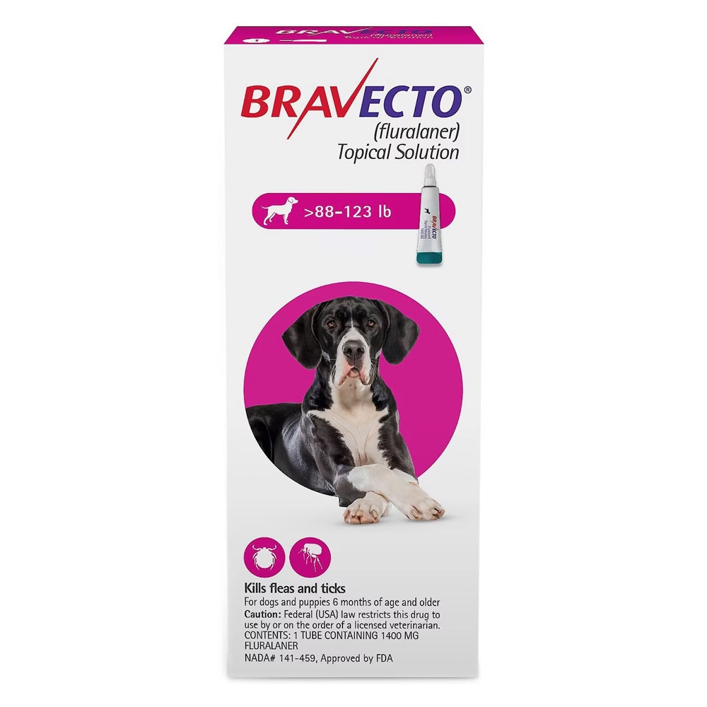 Bravecto Topical for X-Large Dogs (above 88 lbs) Pink