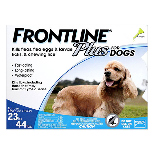 Frontline Plus Medium Dogs 23-44 Lbs (Blue) 3 Doses