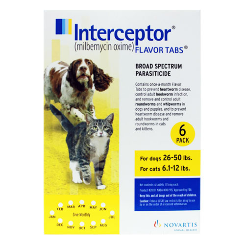 Interceptor For Medium Dogs 26-50 Lbs (Yellow) 12 Chews Interceptor For Medium Dogs 26-50 Lbs (Yellow) 12 Chews