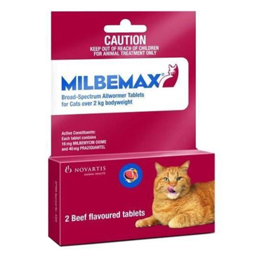Milbemax Cats 2kg-8kg (4.4 To 17.6lbs) 2 Tablets
