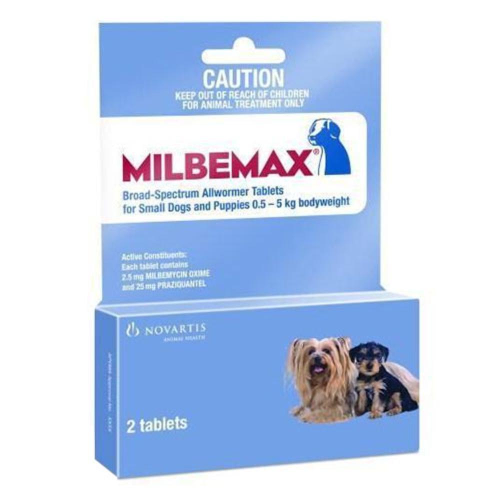 Milbemax Small Dog Under 5 Kgs (11lbs) 2 Tablets