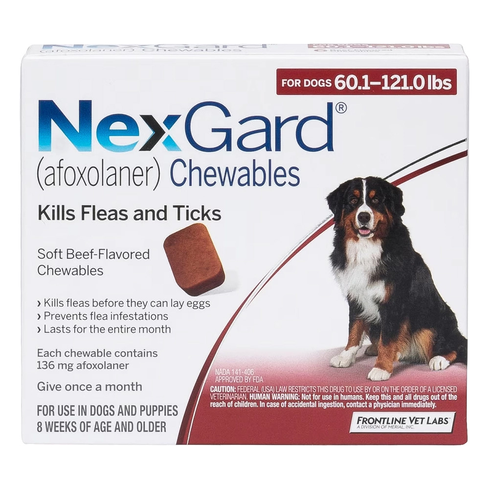 for Extra Large Dogs 60.1-120 lbs (Red) 136mg