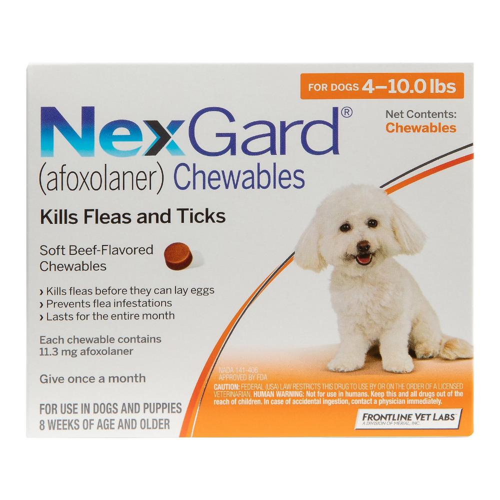Nexgard For Small Dogs 4-10lbs (Orange) 11mg 12 Chews