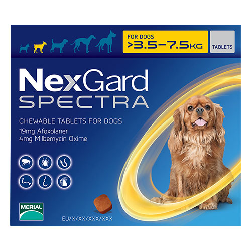Nexgard Spectra Small Dog 7.7-16.5 Lbs Yellow 6 Pack
