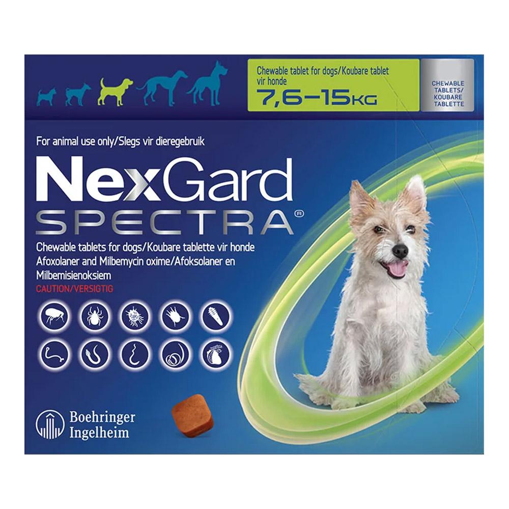 Nexgard Spectra Medium Dogs 16.5-33 lbs Green
