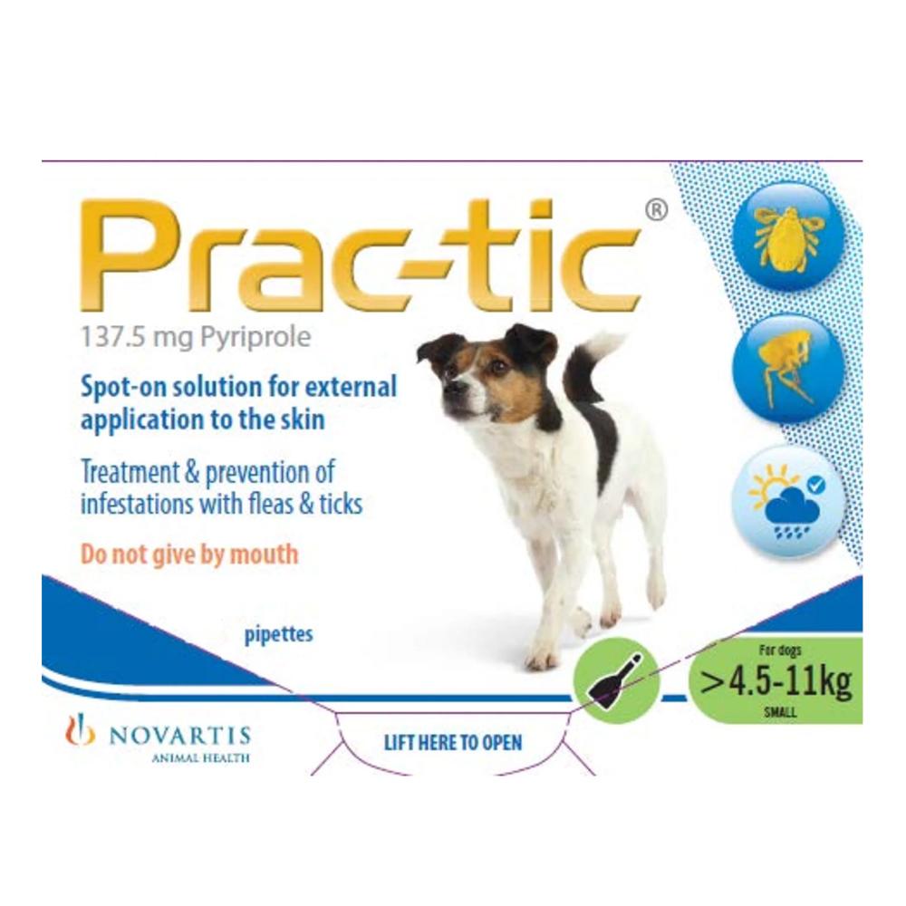 Prac-Tic Spot On for Small Dog: 10-25 Lbs (Green) 3 Pack