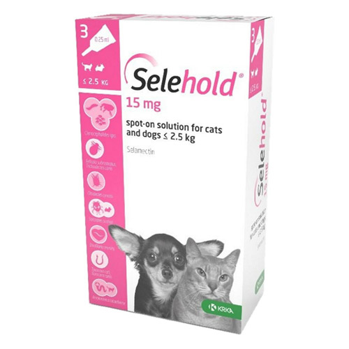Selehold For Puppy/Kittens Upto 5.5lbs (Pink) 15mg/0.25ml 3 Pack
