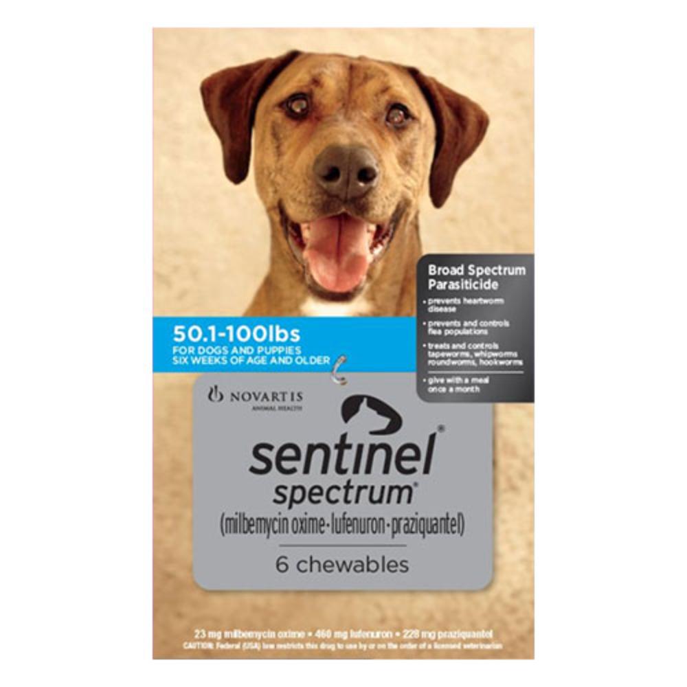 Sentinel Spectrum Chews For Dogs 50.1-100 Lbs (Blue) 12 Chews