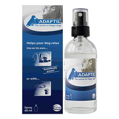 Adaptil Calming Spray for Dogs provides a synthetic copy of the canine-appeasing pheromone in a natural product proven to comfort both puppies and adult dogs. Buy Adaptil Calming Spray for Dogs at discounted price with free shipping in USA.