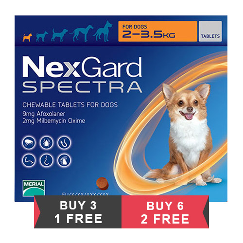 Buy Nexgard Spectra for Dogs Fleas, Ticks, Heartworm and Intestinal